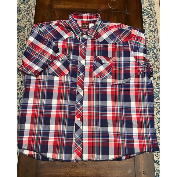 Wrangler Other - Wrangler Pearl Snap Short Sleeve Western Shirt Men's Size 4X